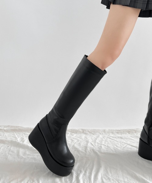 Shoes in Closet（シューズインクローゼット）の「《#防菌》 厚底 プラットフォーム  消臭 ロングブーツ 2644（ブーツ・レディース・ブラック/ダークブラウン/ブラック系8/ベージュ系8・L/M/S/LL）」の13枚目の写真