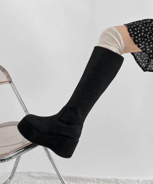 Shoes in Closet（シューズインクローゼット）の「《#防菌》 厚底 プラットフォーム  消臭 ロングブーツ 2644（ブーツ・レディース・ブラック/ダークブラウン/ブラック系8/ベージュ系8・L/M/S/LL）」の14枚目の写真