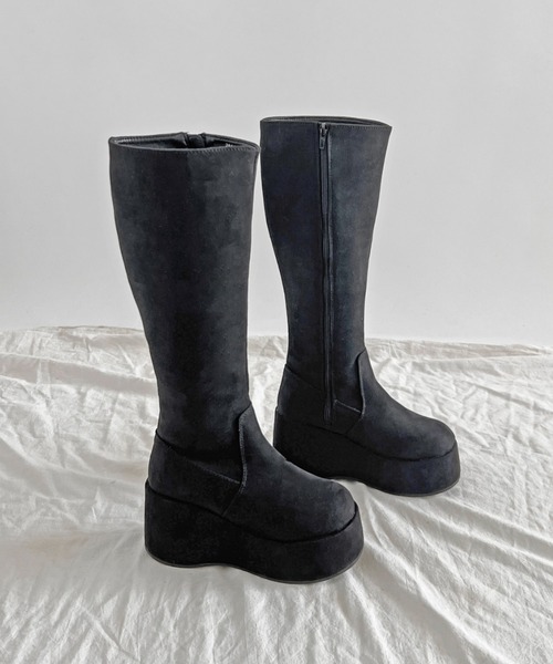 Shoes in Closet（シューズインクローゼット）の「《#防菌》 厚底 プラットフォーム  消臭 ロングブーツ 2644（ブーツ・レディース・ブラック/ダークブラウン/ブラック系8/ベージュ系8・L/M/S/LL）」の15枚目の写真