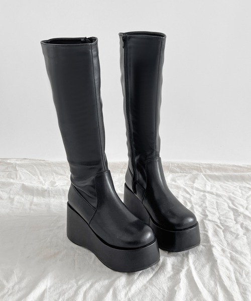 Shoes in Closet（シューズインクローゼット）の「《#防菌》 厚底 プラットフォーム  消臭 ロングブーツ 2644（ブーツ・レディース・ブラック/ダークブラウン/ブラック系8/ベージュ系8・L/M/S/LL）」の11枚目の写真