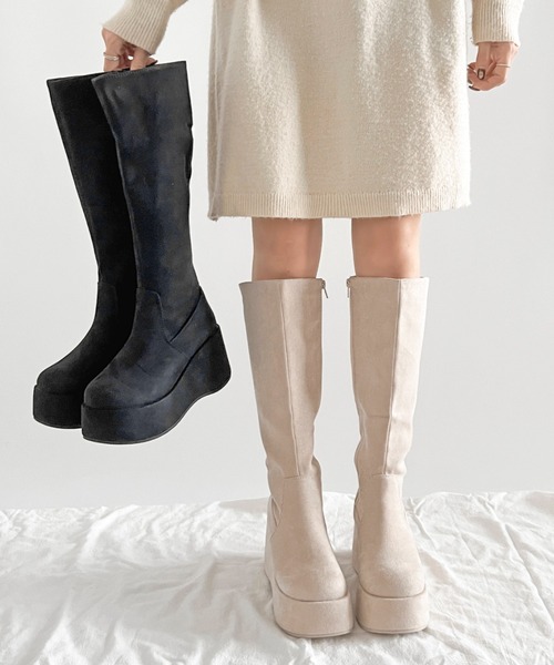 専用　新品　ネストローブエコバッグ付き　ロングブーツ セール】【完売カラー予約受付中】《#防菌》 厚底 プラットフォーム 消