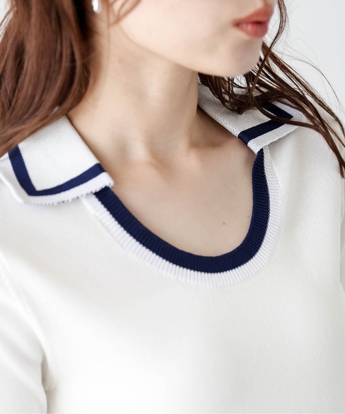 La-gemme（ラジェム）の「Uネックポロニット（その他トップス・レディース・ネイビー/ベージュ/ホワイト・フリー）」の22枚目の写真