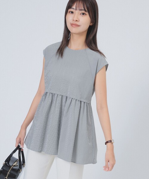 Demi-Luxe BEAMS(デミルクス ビームス)の「【10/2値下げ】ポリエステル レーヨン ペプラム ブラウス(シャツ/ブラウス・レディース・ブラック/ネイビー/ホワイト・ONE SIZE)」の3枚目の写真