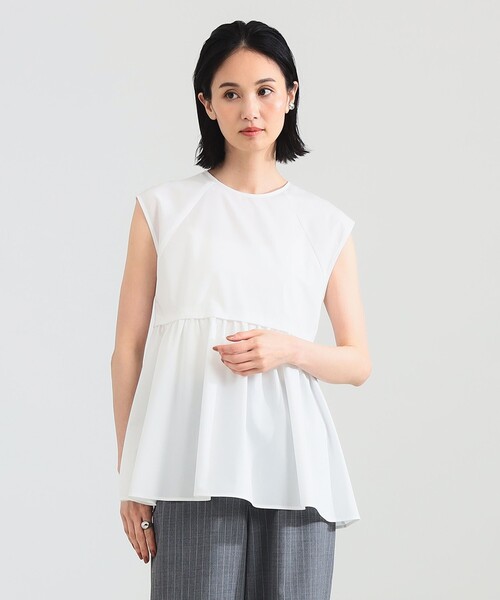 Demi-Luxe BEAMS(デミルクス ビームス)の「【10/2値下げ】ポリエステル レーヨン ペプラム ブラウス(シャツ/ブラウス・レディース・ブラック/ネイビー/ホワイト・ONE SIZE)」の1枚目の写真