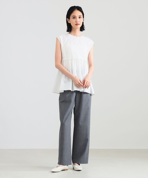 Demi-Luxe BEAMS(デミルクス ビームス)の「【10/2値下げ】ポリエステル レーヨン ペプラム ブラウス(シャツ/ブラウス・レディース・ブラック/ネイビー/ホワイト・ONE SIZE)」の4枚目の写真