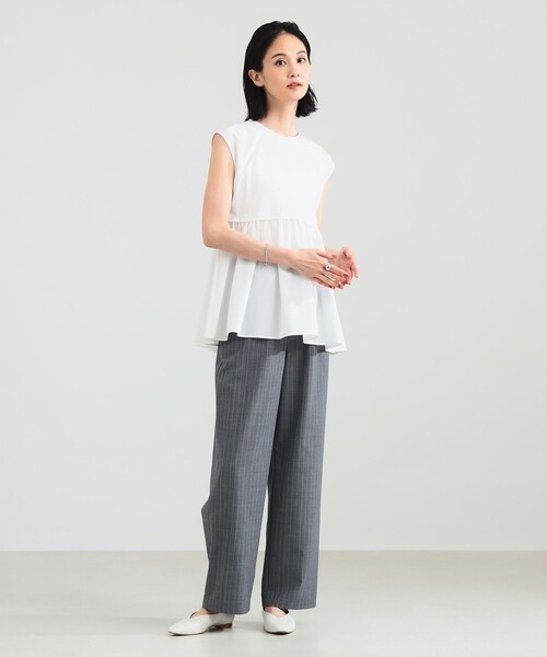 Demi-Luxe BEAMS(デミルクス ビームス)の「【10/2値下げ】ポリエステル レーヨン ペプラム ブラウス(シャツ/ブラウス・レディース・ブラック/ネイビー/ホワイト・ONE SIZE)」の6枚目の写真