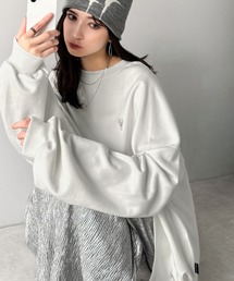 Classical Origin(�N���V�J���I���W��)�́u�I�[�o�[�h�Ɏh����B�v�X�E�F�[�h�|���`�f�ރr�b�N�V���G�b�g�g���[�i�[�i�����j/Suede material big silhouette sweatshirt(T�V���c/�J�b�g�\�[)