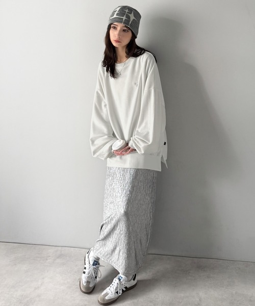 Classical Origin(クラシカルオリジン)の「「オーバー派に刺さる。」スウェードポンチ素材ビックシルエットトレーナー(長袖)/Suede material big silhouette sweatshirt(Tシャツ/カットソー・メンズ・ブルー/オフホワイト/チャコールグレー/ベージュ・MEDIUM/LARGE/SMALL)」の20枚目の写真