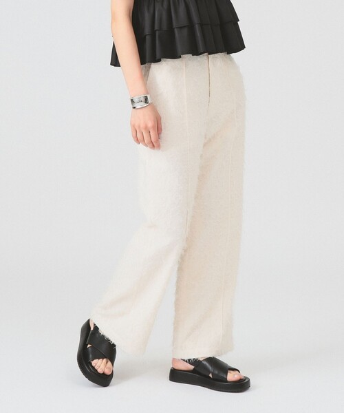 Ray BEAMS（レイビームス）の「フリンジ ワイド ストレート パンツ（その他パンツ・レディース・オフホワイト/ブラック・1/0）」の2枚目の写真