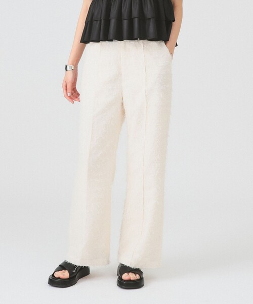 Ray BEAMS（レイビームス）の「フリンジ ワイド ストレート パンツ（その他パンツ・レディース・オフホワイト/ブラック・1/0）」の5枚目の写真