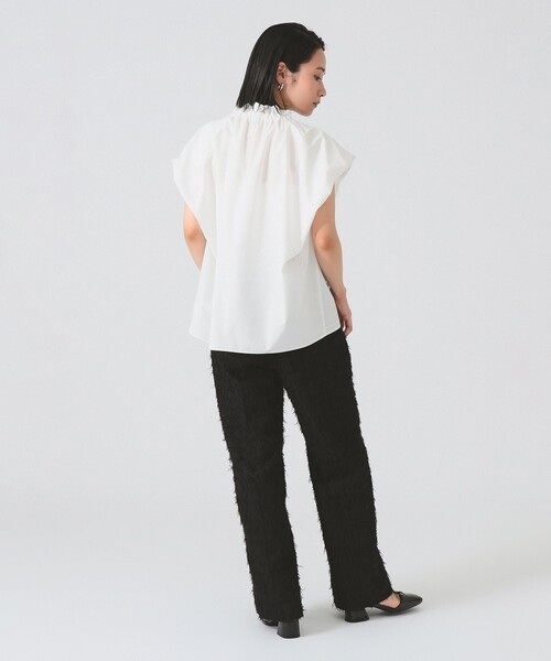 Ray BEAMS（レイビームス）の「フリンジ ワイド ストレート パンツ（その他パンツ・レディース・オフホワイト/ブラック・1/0）」の9枚目の写真