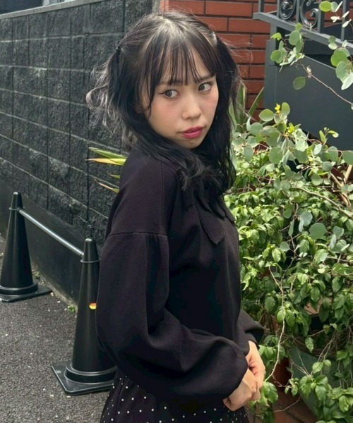 Candy Stripper(キャンディストリッパー)の「RIBBON COLLAR ニット(ニット/セーター・レディース・ブラック×ホワイト/ホワイト×ブラック/ブラック・FREE)」の12枚目の写真