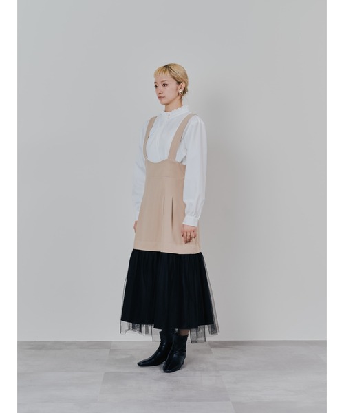 DOLLUPOOPS（ドールアップウップス）の「フェイクパールボタンフロントフリルブラウス（シャツ/ブラウス・レディース・オフホワイト/サックスブルー/ブラック・38）」の19枚目の写真