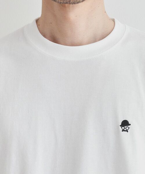 TAKEO KIKUCHI（タケオキクチ）の「【LIMITED】ワンポイント刺繍 半袖Tシャツ（Tシャツ/カットソー・メンズ・ブラック/チャコールグレー/ホワイト/ブルー・01/04/03/02）」の9枚目の写真