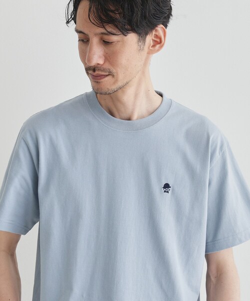 TAKEO KIKUCHI（タケオキクチ）の「【LIMITED】ワンポイント刺繍 半袖Tシャツ（Tシャツ/カットソー・メンズ・ブラック/チャコールグレー/ホワイト/ブルー・01/04/03/02）」の21枚目の写真