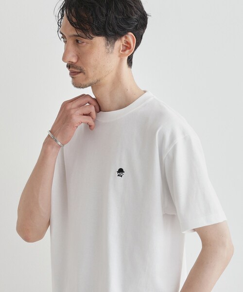 TAKEO KIKUCHI（タケオキクチ）の「【LIMITED】ワンポイント刺繍 半袖Tシャツ（Tシャツ/カットソー・メンズ・ブラック/チャコールグレー/ホワイト/ブルー・01/04/03/02）」の15枚目の写真