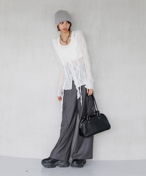 PAGEBOY（ページボーイ）の「レースフリルブラウス（シャツ/ブラウス・レディース・オフホワイト/ブラック・FREE）」の12枚目の写真