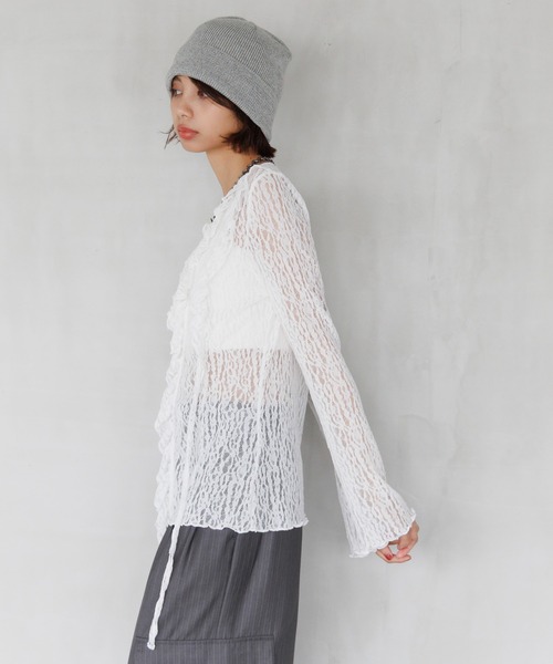 PAGEBOY（ページボーイ）の「レースフリルブラウス（シャツ/ブラウス・レディース・オフホワイト/ブラック・FREE）」の14枚目の写真