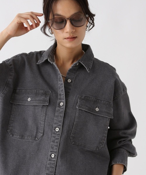 Elura（エルーラ）の「大人デニムシャツ/579977（シャツ/ブラウス・レディース・ブルー/ブラック/ライトブルー・FREE）」の15枚目の写真