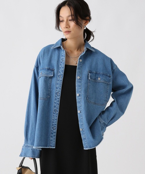 Elura（エルーラ）の「大人デニムシャツ/579977（シャツ/ブラウス・レディース・ブルー/ブラック/ライトブルー・FREE）」の22枚目の写真