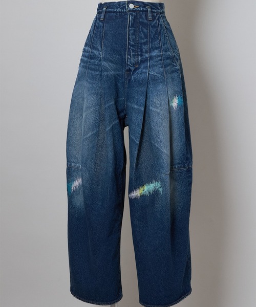 SHINYAKOZUKA(シンヤコヅカ)の「DAMAGED ORDINARY CITY BAGGY(デニムパンツ・メンズ・ブラック/インディゴブルー・MEDIUM/SMALL)」の2枚目の写真