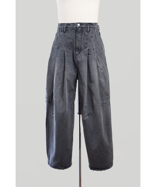 SHINYAKOZUKA(シンヤコヅカ)の「DAMAGED ORDINARY CITY BAGGY(デニムパンツ・メンズ・ブラック/インディゴブルー・MEDIUM/SMALL)」の3枚目の写真