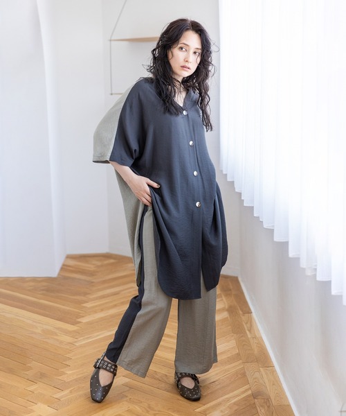 OSMOSIS(オズモーシス)の「2WAYバイカラーパンツ(その他パンツ・レディース・チャコール/ライトカーキ/ライトベージュ・ONE SIZE)」の14枚目の写真