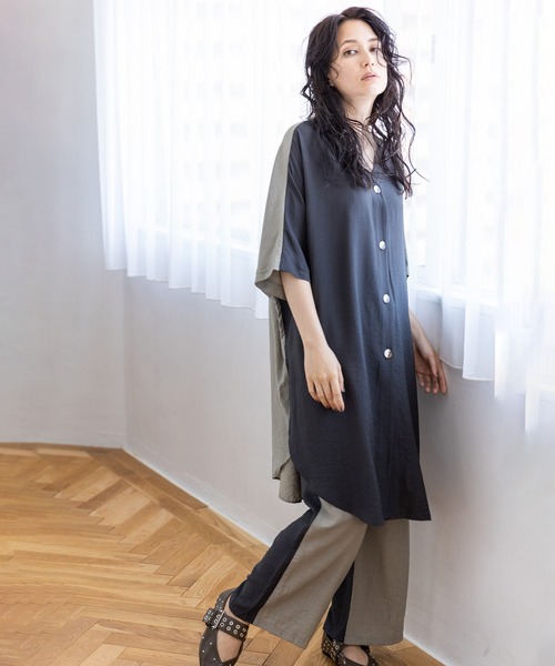 OSMOSIS(オズモーシス)の「2WAYバイカラーパンツ(その他パンツ・レディース・チャコール/ライトカーキ/ライトベージュ・ONE SIZE)」の15枚目の写真