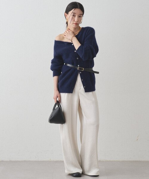 LOUNGEDRESS（ラウンジドレス）の「FURウール2WAYニットカーデ（ニット/セーター・レディース・グレー/ネイビー/レッド・FREE）」の4枚目の写真