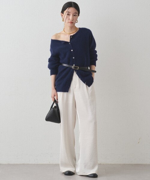 LOUNGEDRESS（ラウンジドレス）の「FURウール2WAYニットカーデ（ニット/セーター・レディース・グレー/ネイビー/レッド・FREE）」の5枚目の写真