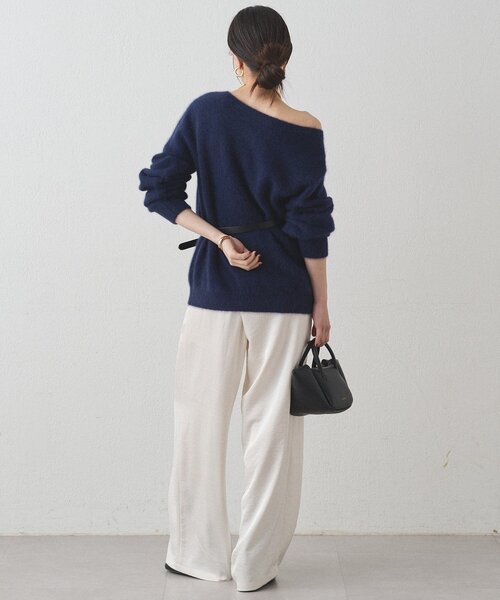 LOUNGEDRESS（ラウンジドレス）の「FURウール2WAYニットカーデ（ニット/セーター・レディース・グレー/ネイビー/レッド・FREE）」の7枚目の写真