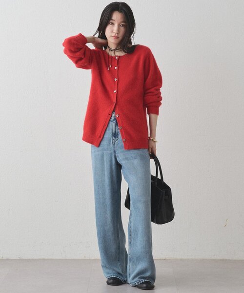 LOUNGEDRESS（ラウンジドレス）の「FURウール2WAYニットカーデ（ニット/セーター・レディース・グレー/ネイビー/レッド・FREE）」の15枚目の写真