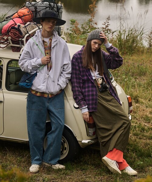 Franklin Climbing（フランクリンクライミング）の「【Franklin Climbing】【LEGACY】ユニセックスビンテージチェック加工ネルシャツ（シャツ/ブラウス・レディース・パープル/イエロー/オフホワイト/グリーン・MEDIUM/LARGE）」の8枚目の写真