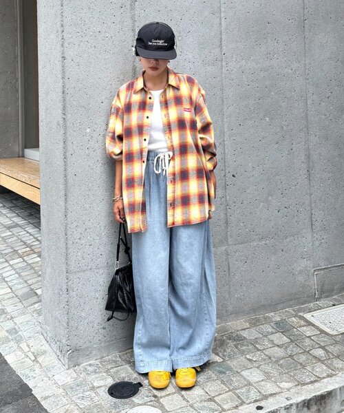 Franklin Climbing（フランクリンクライミング）の「【Franklin Climbing】【LEGACY】ユニセックスビンテージチェック加工ネルシャツ（シャツ/ブラウス・レディース・パープル/イエロー/オフホワイト/グリーン・MEDIUM/LARGE）」の17枚目の写真