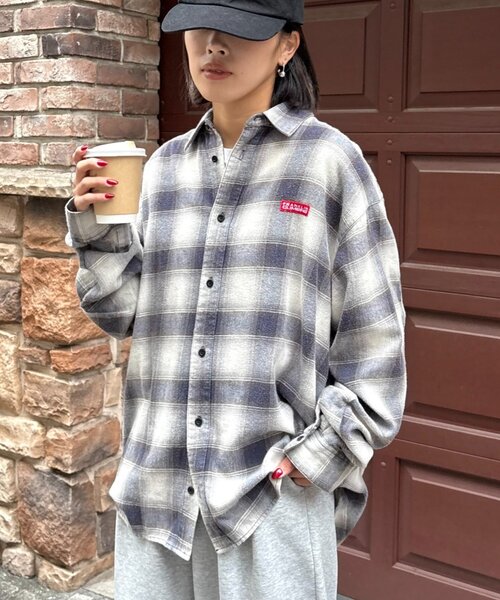 Franklin Climbing（フランクリンクライミング）の「【Franklin Climbing】【LEGACY】ユニセックスビンテージチェック加工ネルシャツ（シャツ/ブラウス・レディース・パープル/イエロー/オフホワイト/グリーン・MEDIUM/LARGE）」の18枚目の写真