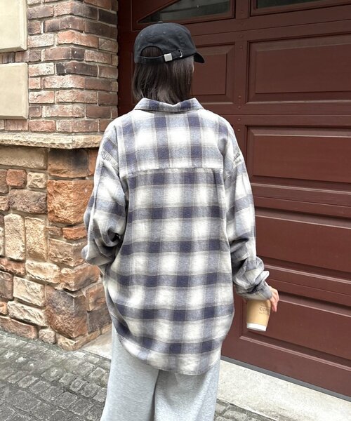 Franklin Climbing（フランクリンクライミング）の「【Franklin Climbing】【LEGACY】ユニセックスビンテージチェック加工ネルシャツ（シャツ/ブラウス・レディース・パープル/イエロー/オフホワイト/グリーン・MEDIUM/LARGE）」の19枚目の写真