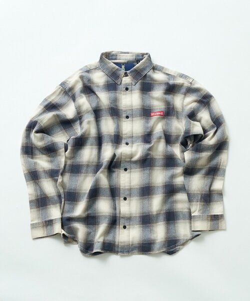 Franklin Climbing（フランクリンクライミング）の「【Franklin Climbing】【LEGACY】ユニセックスビンテージチェック加工ネルシャツ（シャツ/ブラウス・レディース・パープル/イエロー/オフホワイト/グリーン・MEDIUM/LARGE）」の5枚目の写真