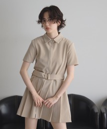 【ZOZO限定】わきこのコスメ部屋コラボ ベルト付きプリーツミニワンピース