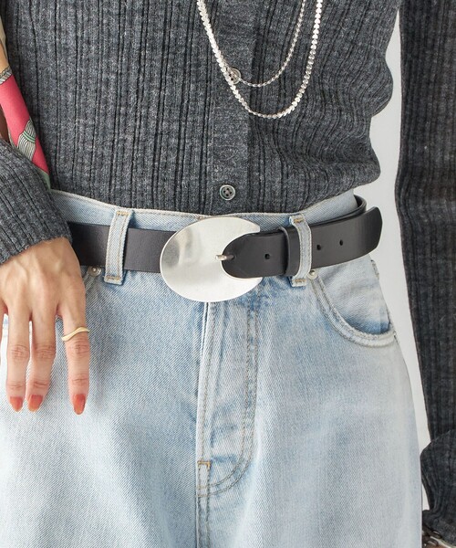 セール】LEFIJE: ラウンド ビッグ バックル ベルト（ベルト）｜LEFIJE