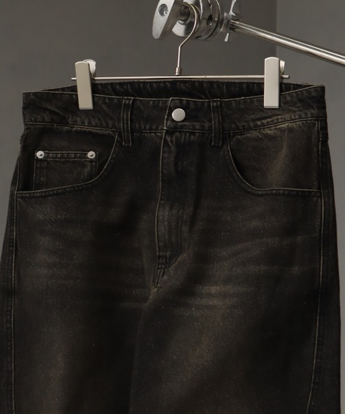 welise(ウェライズ)の「【welise/ウェライズ】13ozハイグレードデニム スリムフィットフレアパンツ(デニムパンツ・メンズ・グレー/ダークブラック/ライトインディゴブルー・L/M/S)」の5枚目の写真