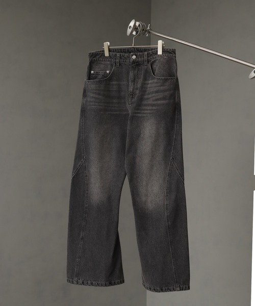 welise(ウェライズ)の「【welise/ウェライズ】13ozハイグレードデニム スリムフィットフレアパンツ(デニムパンツ・メンズ・グレー/ダークブラック/ライトインディゴブルー・L/M/S)」の9枚目の写真