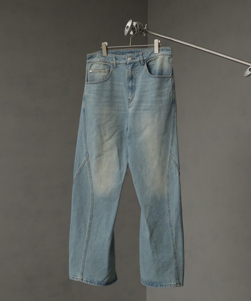 welise(ウェライズ)の「【welise/ウェライズ】13ozハイグレードデニム スリムフィットフレアパンツ(デニムパンツ・メンズ・グレー/ダークブラック/ライトインディゴブルー・L/M/S)」の12枚目の写真