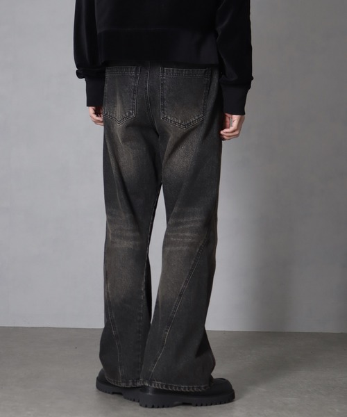welise(ウェライズ)の「【welise/ウェライズ】13ozハイグレードデニム スリムフィットフレアパンツ(デニムパンツ・メンズ・グレー/ダークブラック/ライトインディゴブルー・L/M/S)」の7枚目の写真