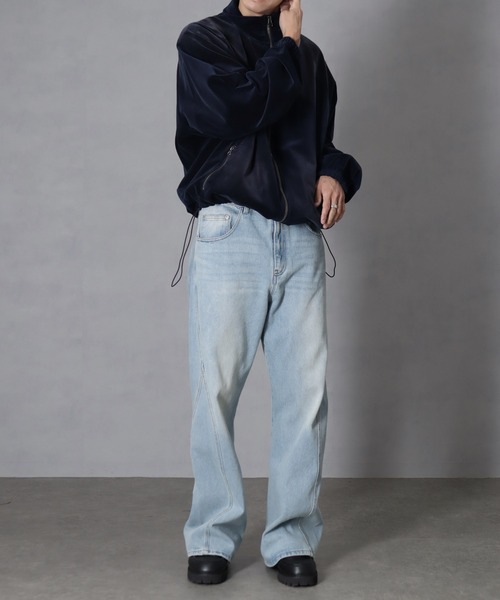 welise(ウェライズ)の「【welise/ウェライズ】13ozハイグレードデニム スリムフィットフレアパンツ(デニムパンツ・メンズ・グレー/ダークブラック/ライトインディゴブルー・L/M/S)」の15枚目の写真