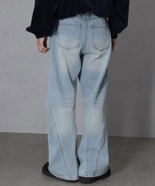 welise(ウェライズ)の「【welise/ウェライズ】13ozハイグレードデニム スリムフィットフレアパンツ(デニムパンツ・メンズ・グレー/ダークブラック/ライトインディゴブルー・L/M/S)」の14枚目の写真