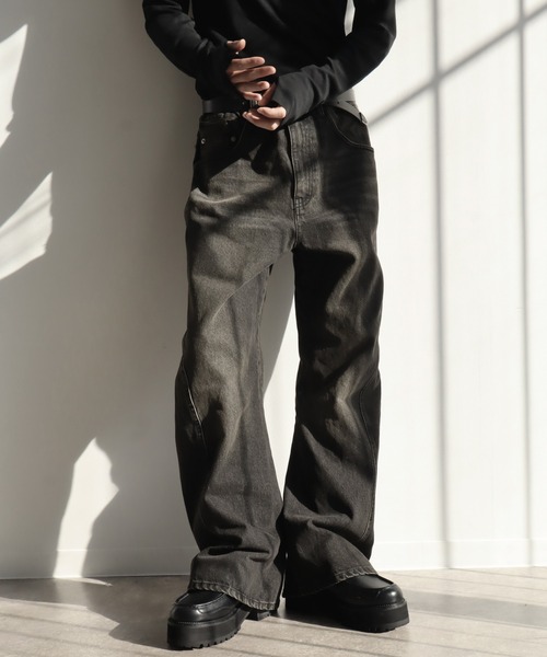 y's 立体裁断 デニムパンツ セール】【welise/ウェライズ】13ozハイグレードデニム 立体裁断スリム