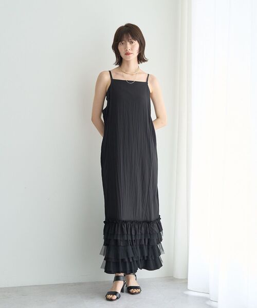 Editt by YECCA VECCA(エディットバイイェッカヴェッカ)の「ラッフルキャミワンピース(ワンピース・レディース・ブラック/キャメル・FREE)」の17枚目の写真