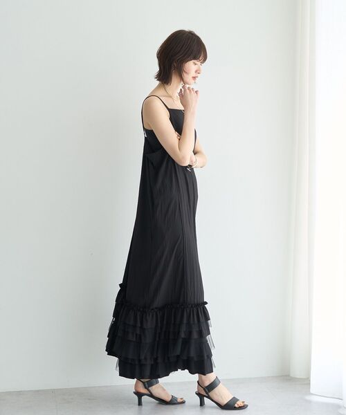 Editt by YECCA VECCA(エディットバイイェッカヴェッカ)の「ラッフルキャミワンピース(ワンピース・レディース・ブラック/キャメル・FREE)」の18枚目の写真