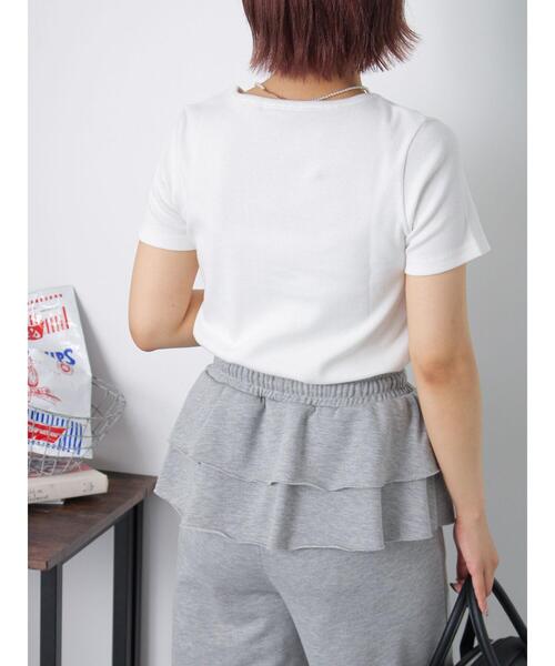 ehka sopo(エヘカソポ)の「ヘンリーネックカットソー(Tシャツ/カットソー・レディース・オフホワイト/サックスブルー/ブラック・F)」の6枚目の写真