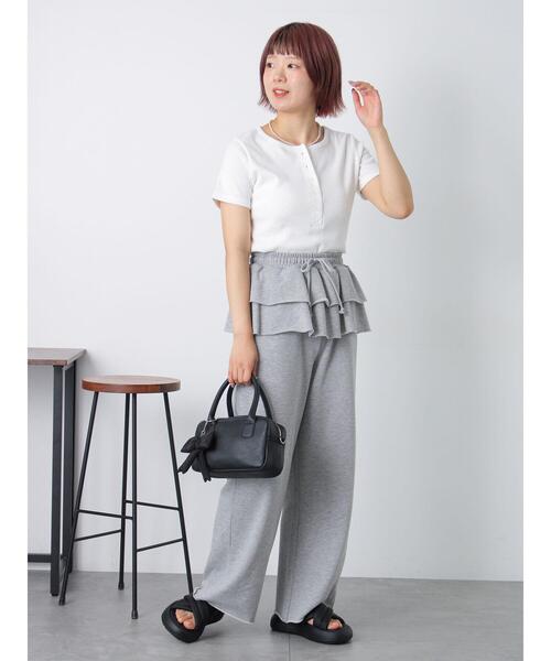 ehka sopo(エヘカソポ)の「ヘンリーネックカットソー(Tシャツ/カットソー・レディース・オフホワイト/サックスブルー/ブラック・F)」の7枚目の写真